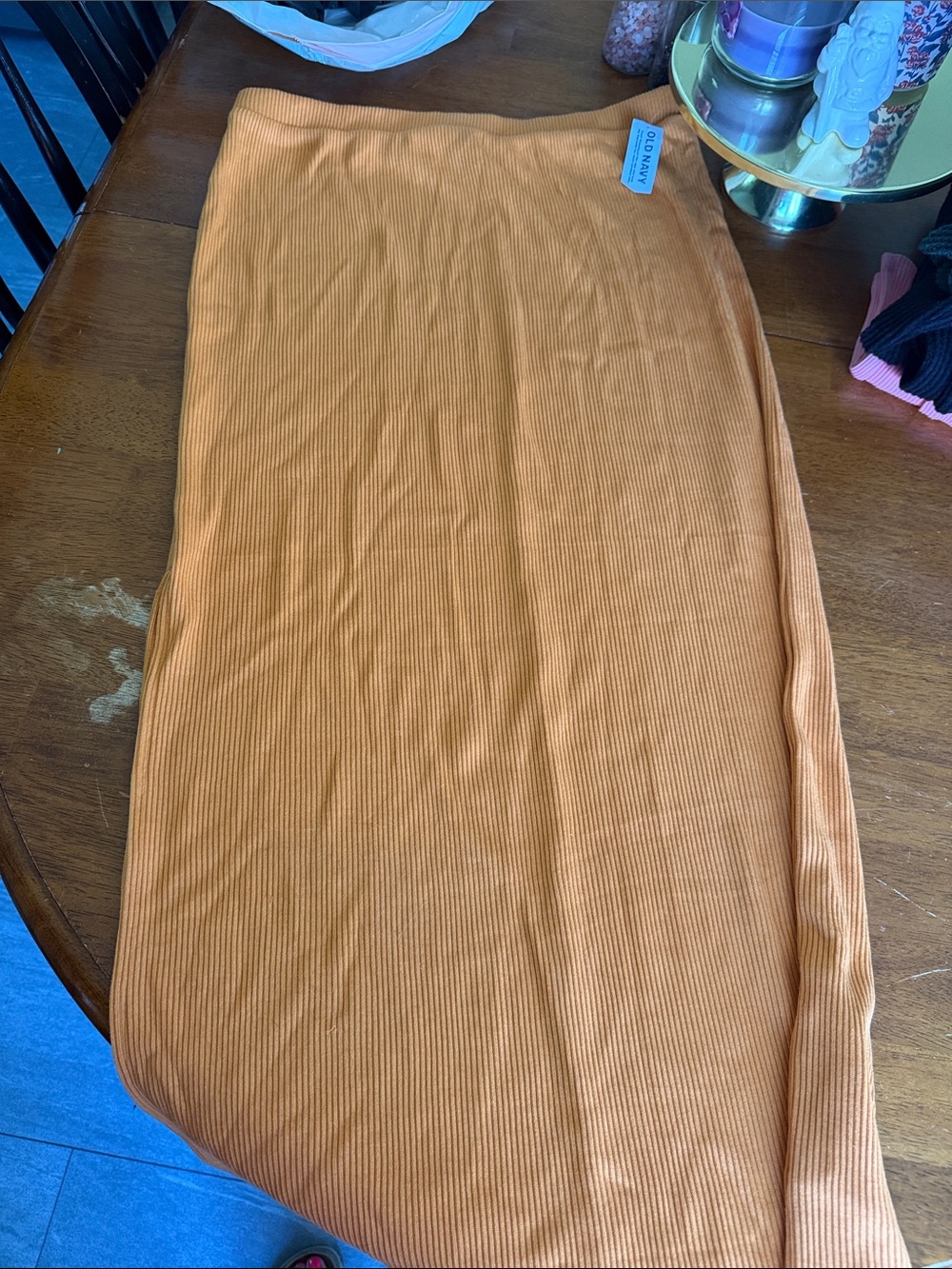Old Navy Ribbed Knit Orange Maxi Skirt